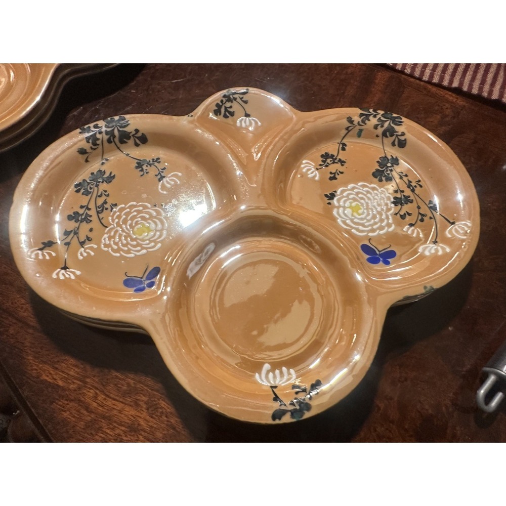 Nippon Luster Wear Snack Plates -Six In The Set-hand Painted-